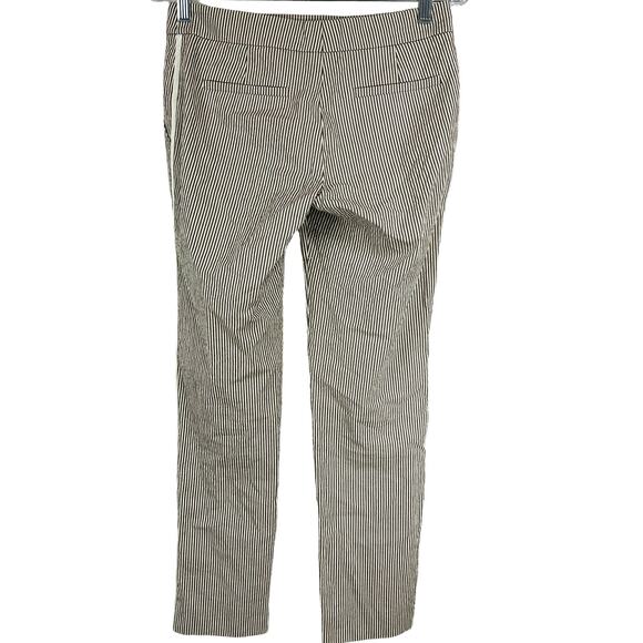Akris Punto NWOT Frankie Stripe Stretch Gabardine Trouser Pant Brown White Sz 2 - Picture 2 of 9
